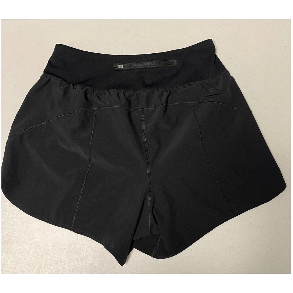 Spanx Get Moving Running Shorts Athletic Fit Size Medium Black Zipper Pocket